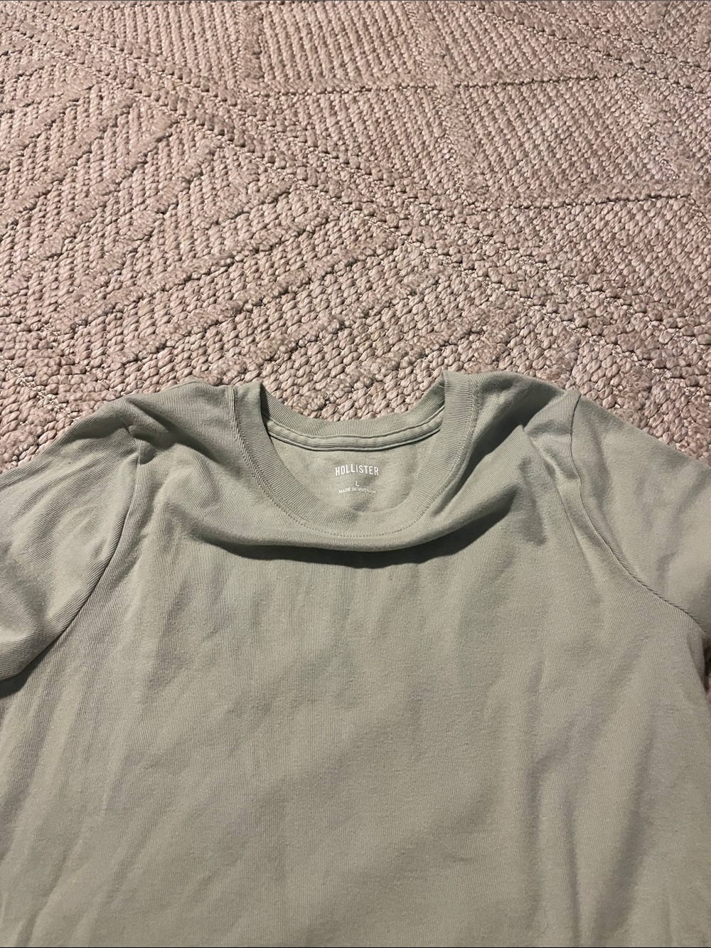 Hollister Light Sage Green Round-Neck Tee